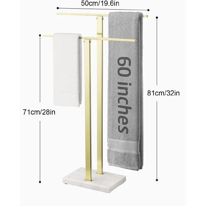 Gold,WEIDPHL Tall Standing Towel Rack, Double-T Shape Tall Bath Towel Sheet Holder with Marble Design Base, 2-Tier Towel Stand for Bathroom Floor,
Gold,WEIDPHL Tall Standing Towel Rack, Double-T Shape Tall Bath Towel Sheet Holder with Marble Design Base, 2-Tier Towel Stand for Bathroom Floor,