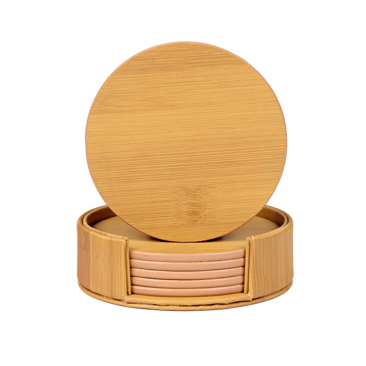 du PU Leather Stylish and Elegant of Bamboo with Storage (pont monde) Marble-patterned Coasters, (Set 6, Round, Design, Case)
du PU Leather Stylish and Elegant of Bamboo with Storage (pont monde) Marble-patterned Coasters, (Set 6, Round, Design, Case)