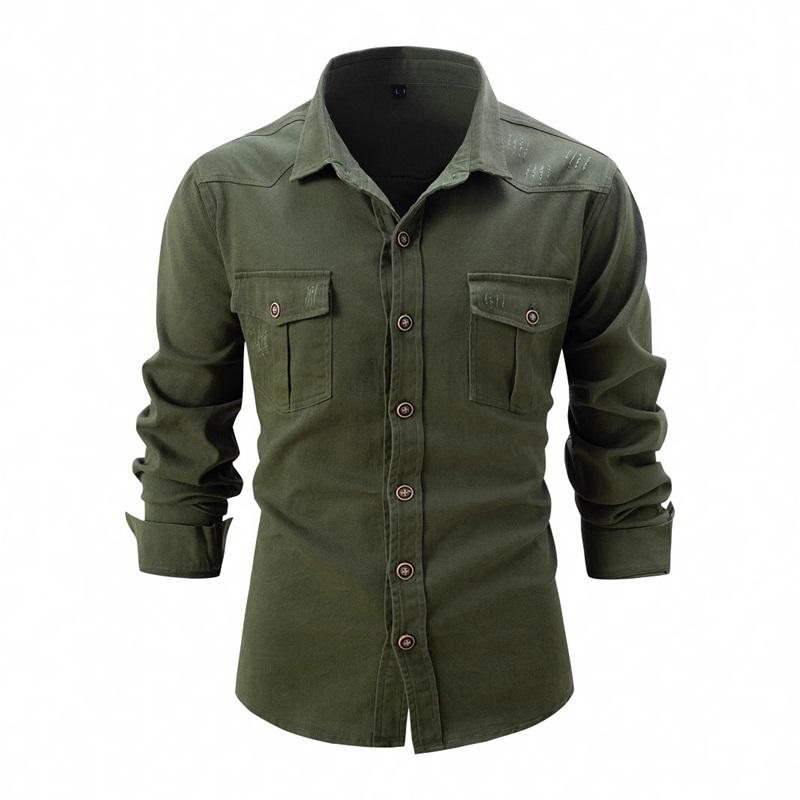Men s Trendy New Shirt Stretch Cotton Casual Business Long-sleeved Shirt Solid Color Lapel Button Pocket Top L армія зелений колір
Men s Trendy New Shirt Stretch Cotton Casual Business Long-sleeved Shirt Solid Color Lapel Button Pocket Top L армія зелений колір