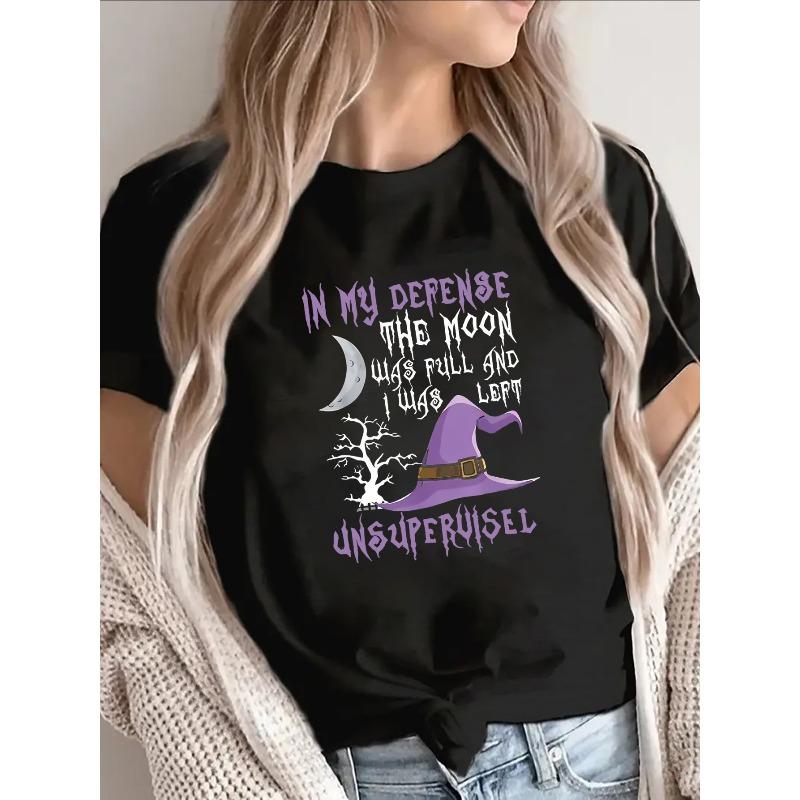 Black Witch Hat with Moon Print Short-Sleeved T-Shirt - Lightweight and durable polyester round-neck top, suitable for Halloween costumes S чёрный
Black Witch Hat with Moon Print Short-Sleeved T-Shirt - Lightweight and durable polyester round-neck top, suitable for Halloween costumes S чёрный