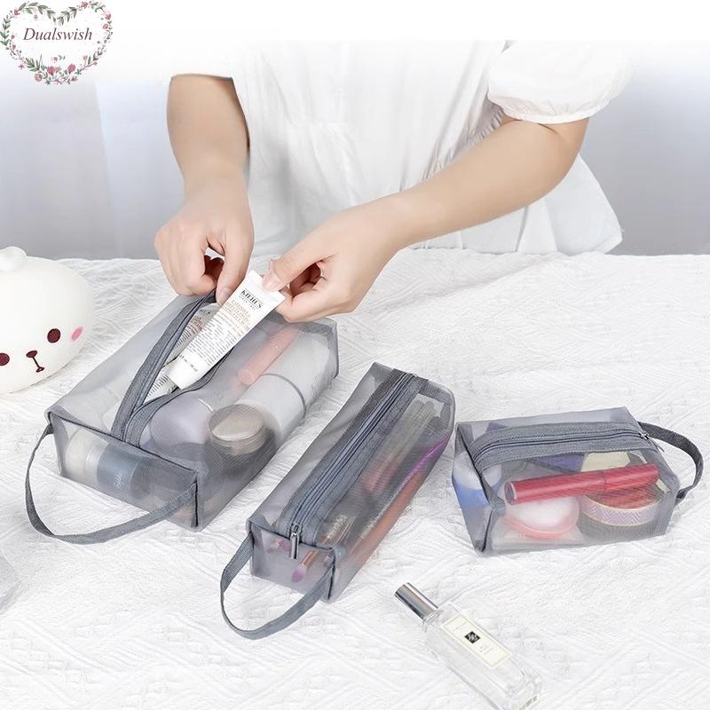 Transparent Mesh Cosmetic Bag Makeup Bag Travel Zipper Toiletry Bag Large Capacity Portable Handbag Storage Washbag small серый
Transparent Mesh Cosmetic Bag Makeup Bag Travel Zipper Toiletry Bag Large Capacity Portable Handbag Storage Washbag small серый