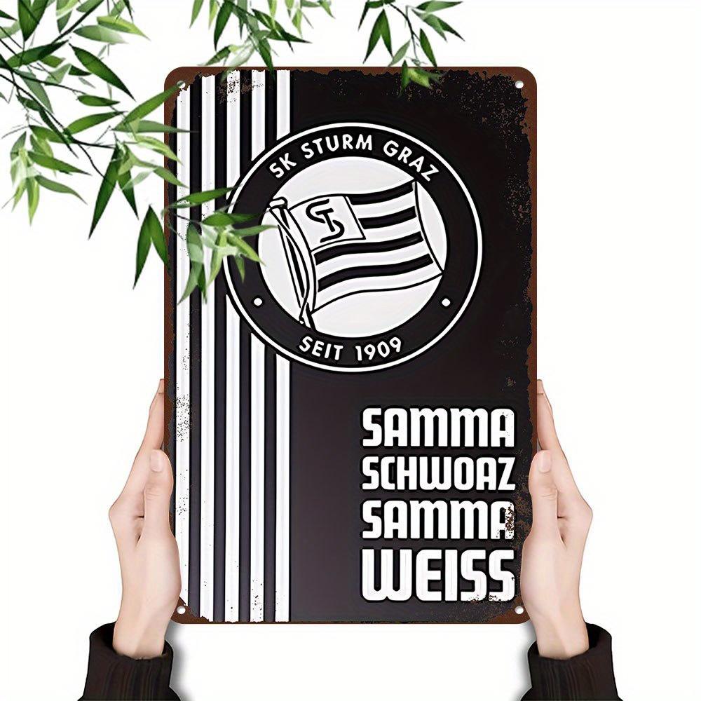Vintage SK Sturm Graz Tin Sign 1909 Metal Wall Art Retro Football Club Design with German Flag Colors Rustic Decor for Un 20x30cm(7.8x11.8inch)
Vintage SK Sturm Graz Tin Sign 1909 Metal Wall Art Retro Football Club Design with German Flag Colors Rustic Decor for Un 20x30cm(7.8x11.8inch)