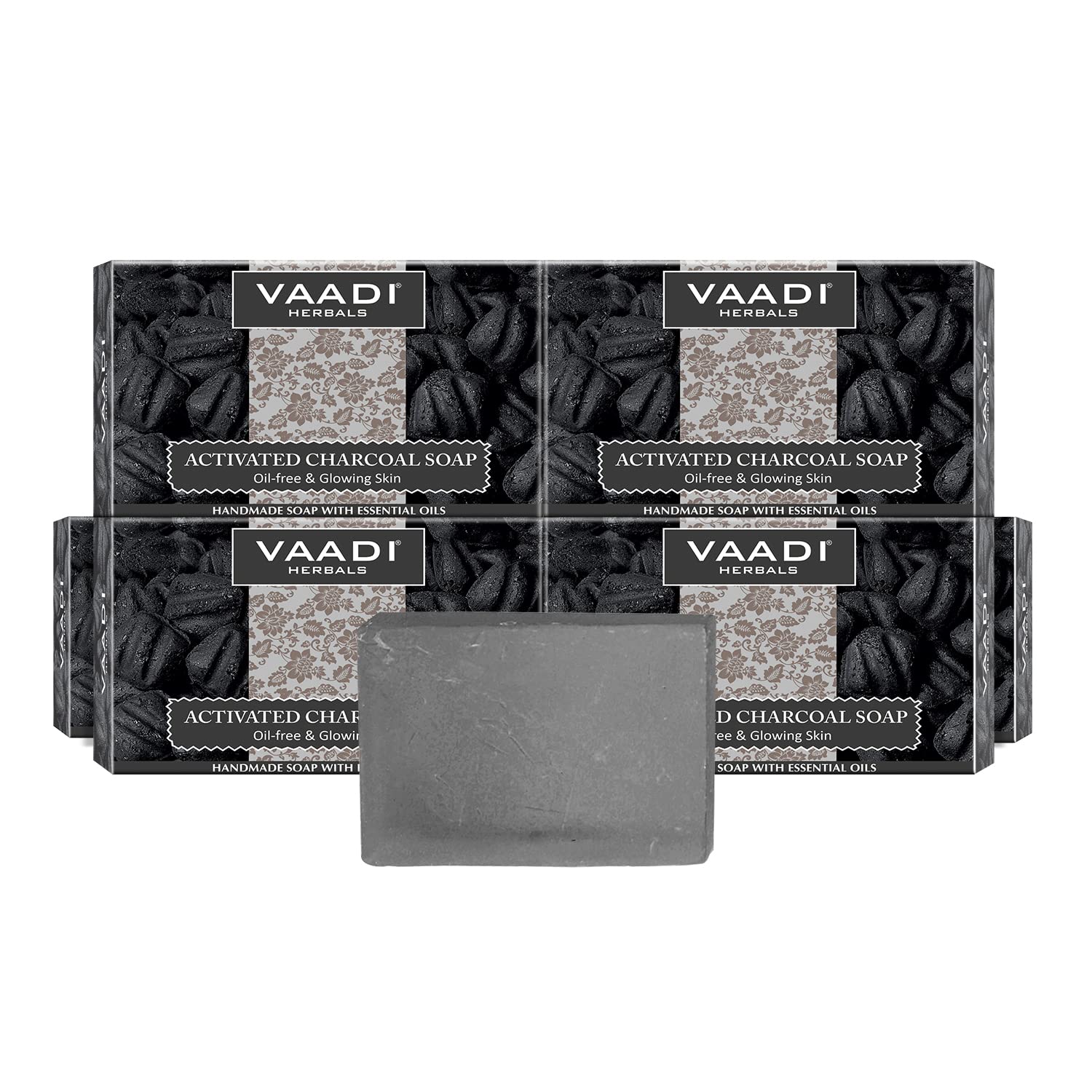 Vaadi Herbals Activated Charcoal Soap Bar Set For Deep Cleansing Exfoliating Bath Care Smooth Looking Skin 6 x 75 g
Vaadi Herbals Activated Charcoal Soap Bar Set For Deep Cleansing Exfoliating Bath Care Smooth Looking Skin 6 x 75 g