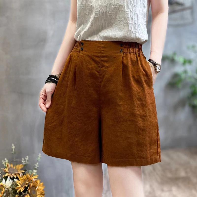 2024 Summer Women s Cotton Linen Elastic Waist Pleated Wide-Leg Shorts - Retro Slimming Casual Fit 2XL
2024 Summer Women s Cotton Linen Elastic Waist Pleated Wide-Leg Shorts - Retro Slimming Casual Fit 2XL