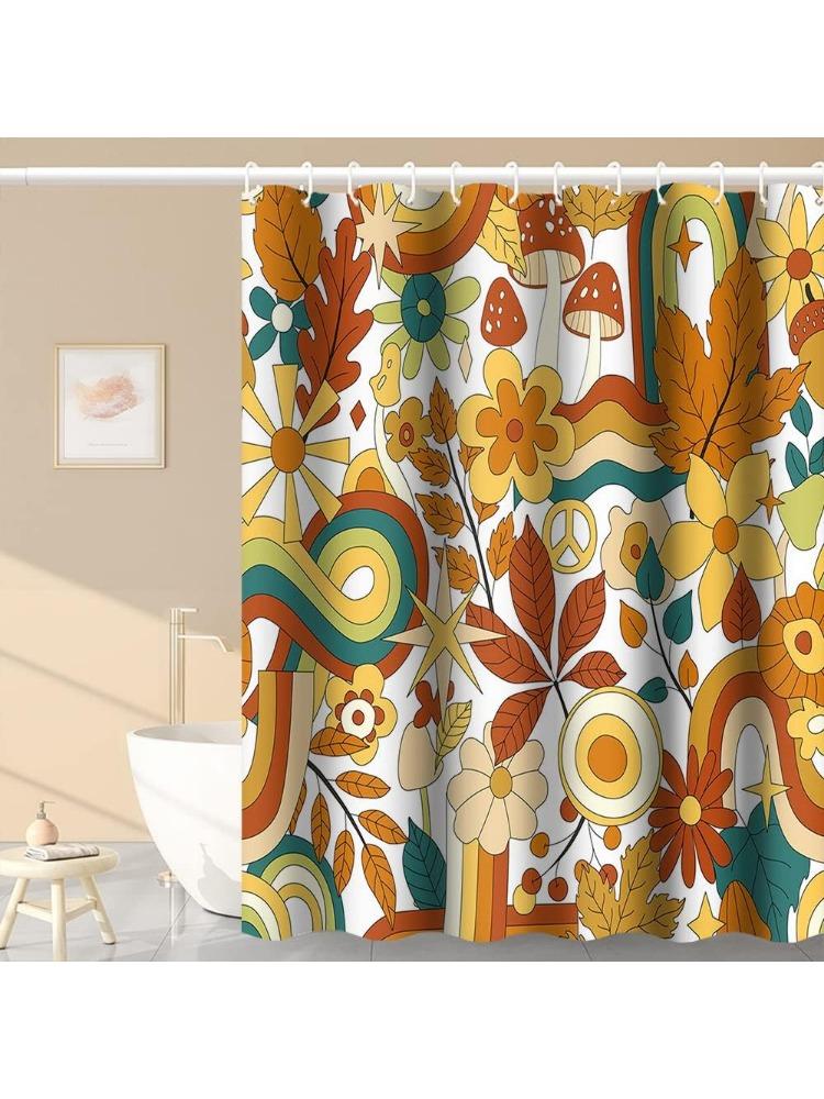 Boho Floral Bathroom Shower Curtain Vintage 70S Autumn Groovy Hippie With Hooks Polyester Waterproof Fabric Thanksgiving Harvest W60H190(CM)-1 Pcs
Boho Floral Bathroom Shower Curtain Vintage 70S Autumn Groovy Hippie With Hooks Polyester Waterproof Fabric Thanksgiving Harvest W60H190(CM)-1 Pcs