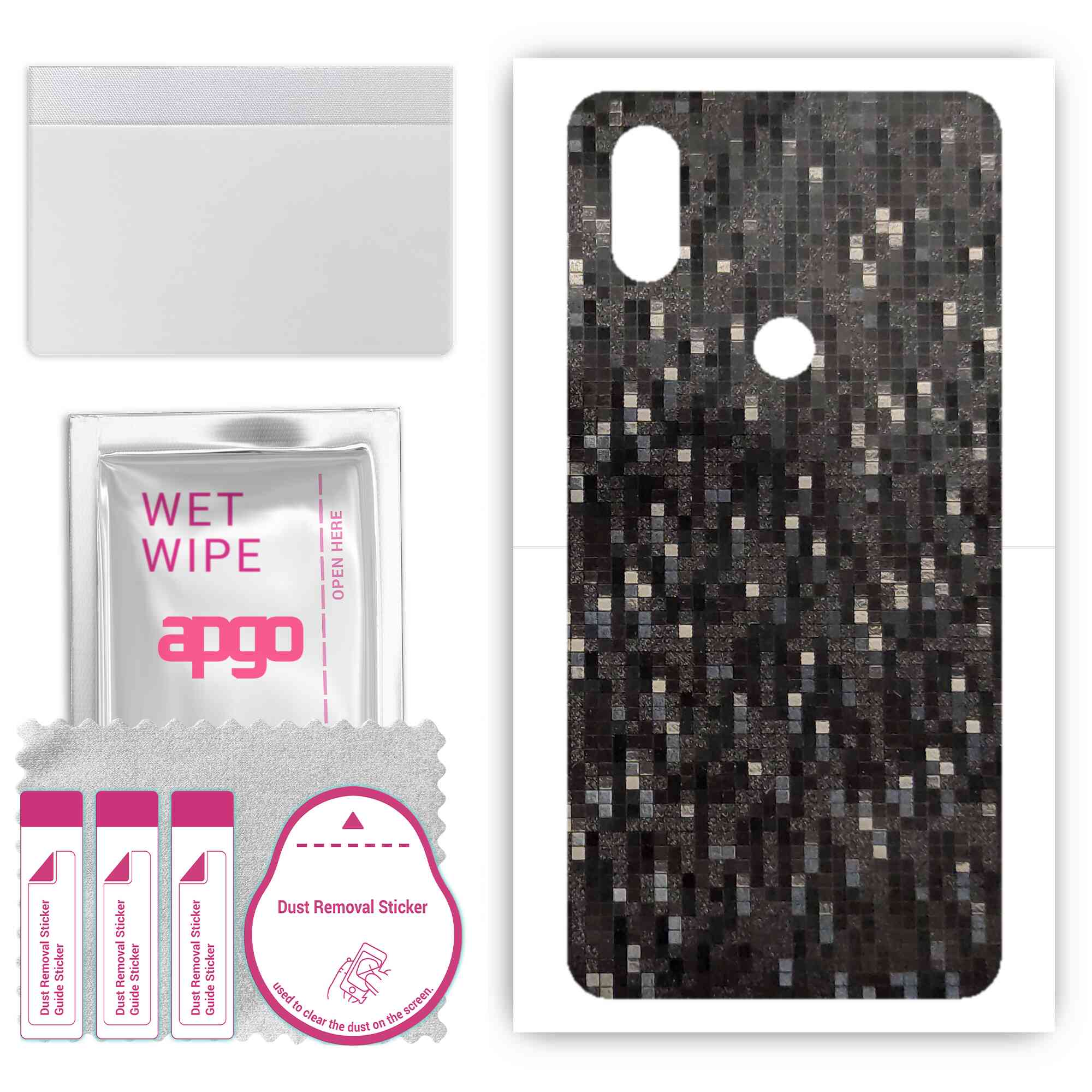 Apgo Protective Skin Sticker for the back compatible with Xiaomi Mi Mix 3, Wrap Film, Foil, Vinyl - Pattern Carbon Black Pixel
Apgo Protective Skin Sticker for the back compatible with Xiaomi Mi Mix 3, Wrap Film, Foil, Vinyl - Pattern Carbon Black Pixel