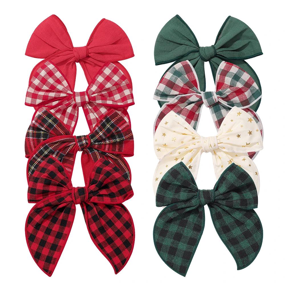 1Pc 5.7 Inch Cheer Bowknot Hairpin Classic Plaid Christmas color Fabric Hair Clips Handmade for Kids Baby Girls Hair Accessories
1Pc 5.7 Inch Cheer Bowknot Hairpin Classic Plaid Christmas color Fabric Hair Clips Handmade for Kids Baby Girls Hair Accessories