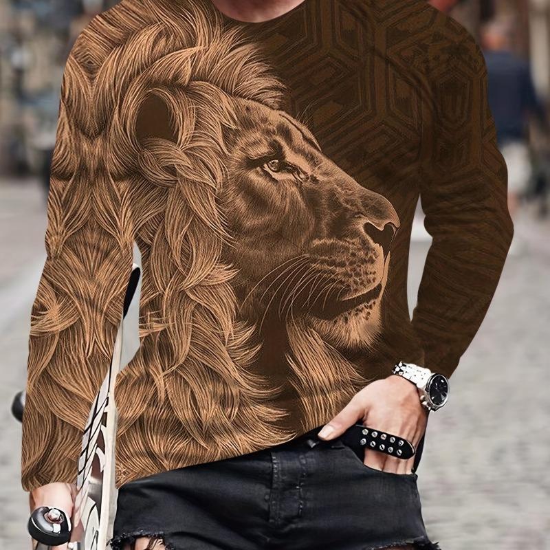 Футболка с длинными рукавами и принтом 3D Lion, летняя быстросохнущая хлопковая футболка для мужчин, уличная мужская одежда, свободная футболка большого размера
Футболка с длинными рукавами и принтом 3D Lion, летняя быстросохнущая хлопковая футболка для мужчин, уличная мужская одежда, свободная футболка большого размера