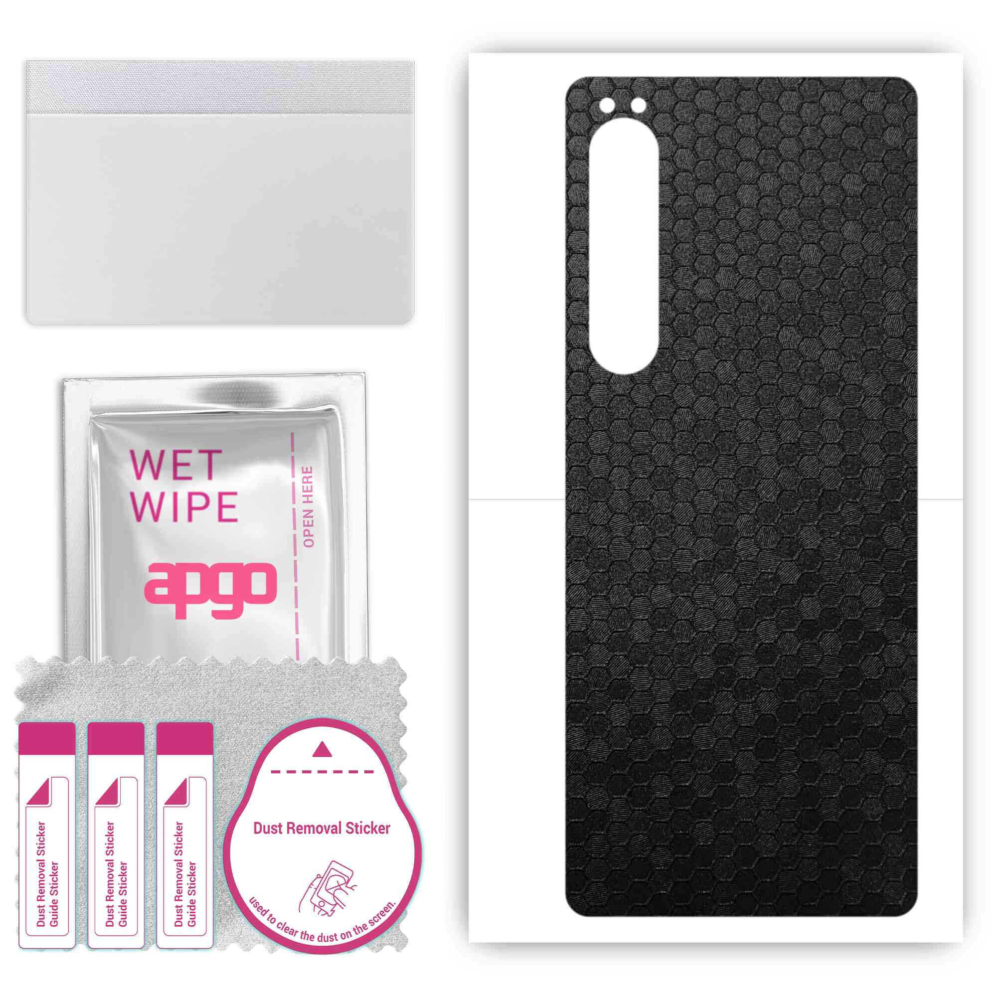apgo Protective Skin Sticker for the back compatible with Sony Xperia 10 IV, Wrap Film, Foil, Vinyl - Pattern Black Honeycomb
apgo Protective Skin Sticker for the back compatible with Sony Xperia 10 IV, Wrap Film, Foil, Vinyl - Pattern Black Honeycomb