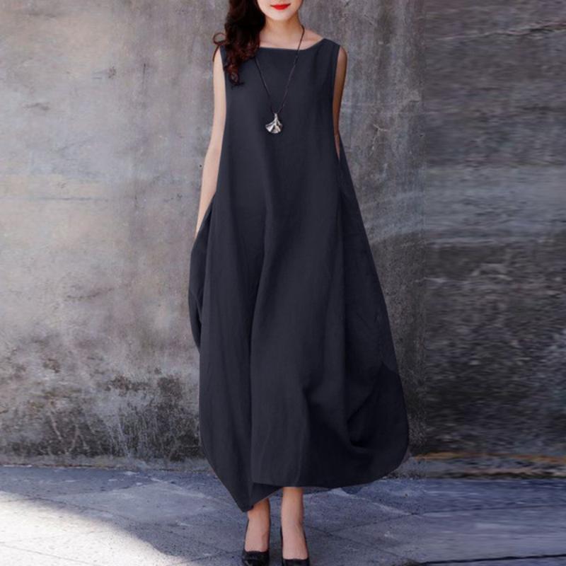 Women s Summer Cotton Linen Maxi Dress, Solid Color Round Neck Sleeveless Loose Big Swing Casual Dress with Pockets for Daily Wear 5XL синій
Women s Summer Cotton Linen Maxi Dress, Solid Color Round Neck Sleeveless Loose Big Swing Casual Dress with Pockets for Daily Wear 5XL синій