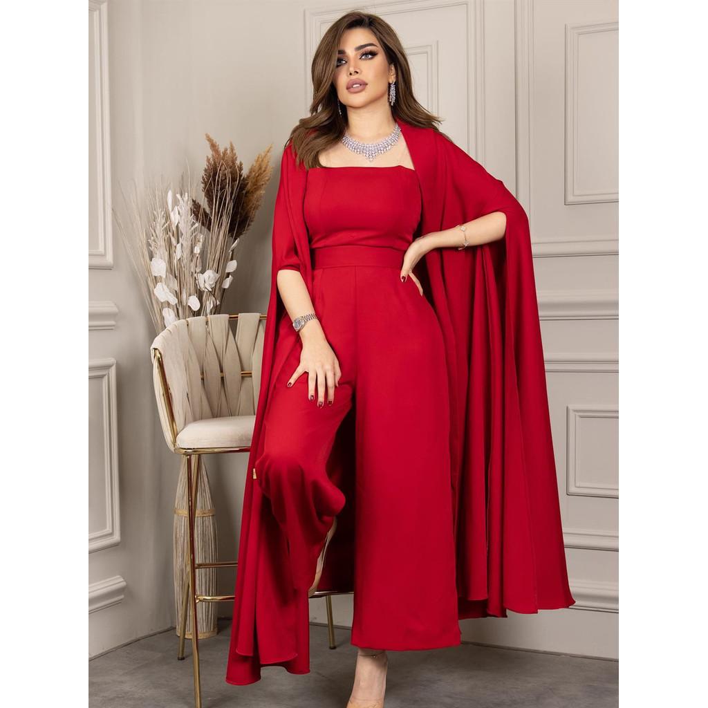 Women Elegant Sleeveless Suspender Strap With Shawl Kaftan Middle East Bride Bridesmaids Wedding Party Long Jumpsuit
Women Elegant Sleeveless Suspender Strap With Shawl Kaftan Middle East Bride Bridesmaids Wedding Party Long Jumpsuit