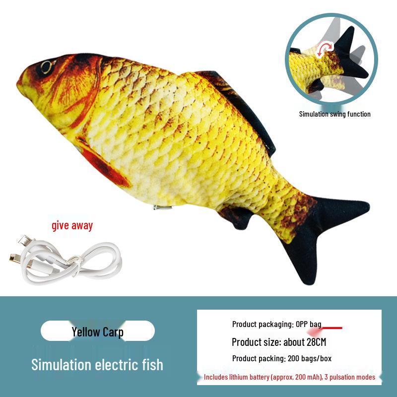USB Rechargeable Jumping Fish Cat Toy - Electric Simulated Carp
USB Rechargeable Jumping Fish Cat Toy - Electric Simulated Carp