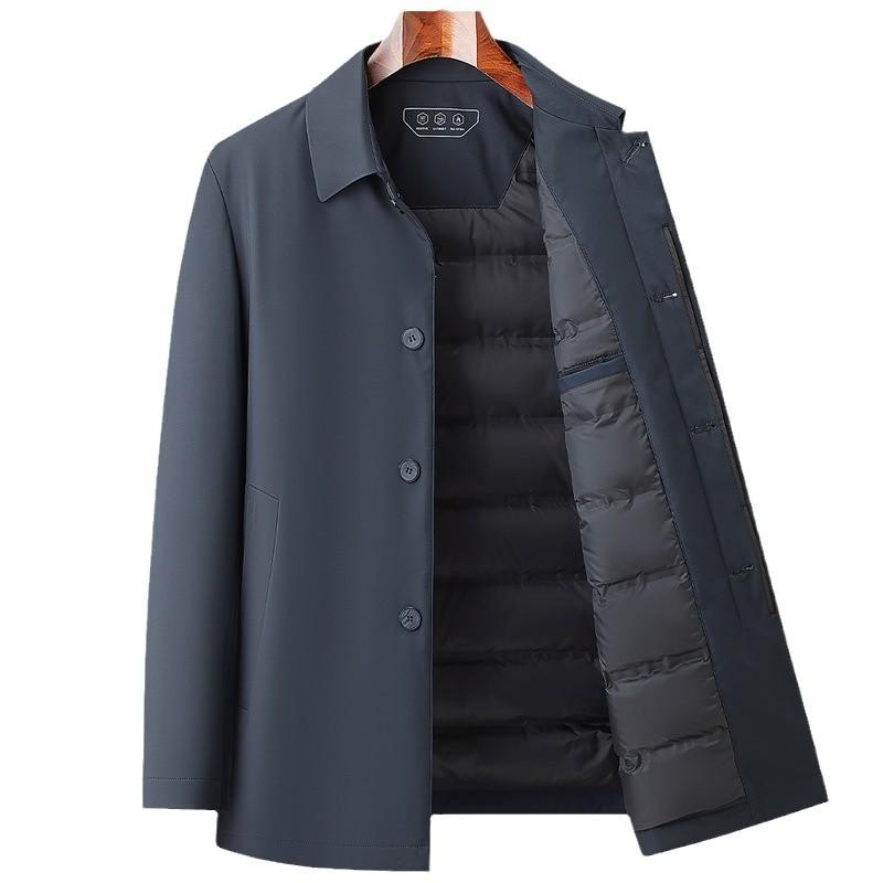 Новая зимняя куртка-пуховик для мужчин среднего возраста 90% белая утиная пуховая куртка на пуговицах в деловом стиле с отворотами 4XL
Новая зимняя куртка-пуховик для мужчин среднего возраста 90% белая утиная пуховая куртка на пуговицах в деловом стиле с отворотами 4XL