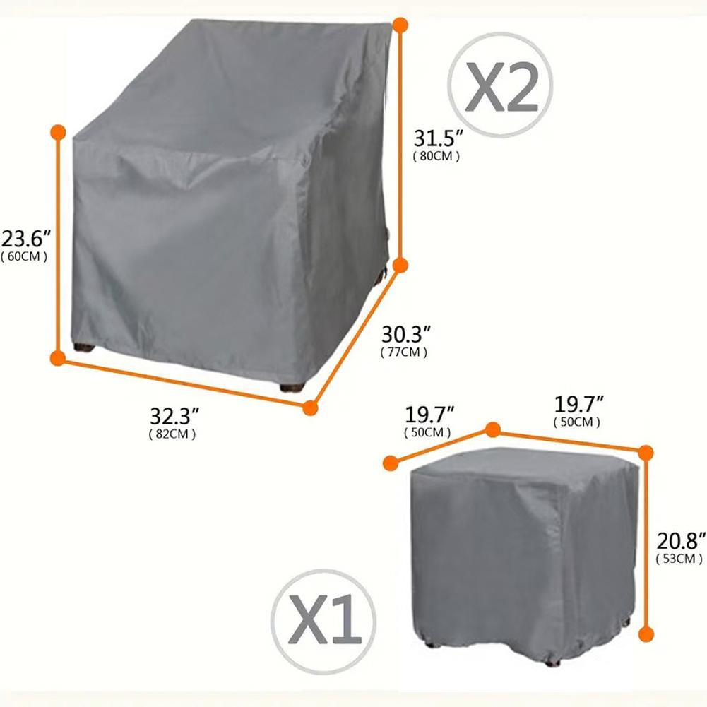 Waterproof Patio Furniture Covers Set for 3 Pieces Made with 210D Oxford Fabric Protects Outdoor Sofa and Table сірий
Waterproof Patio Furniture Covers Set for 3 Pieces Made with 210D Oxford Fabric Protects Outdoor Sofa and Table сірий