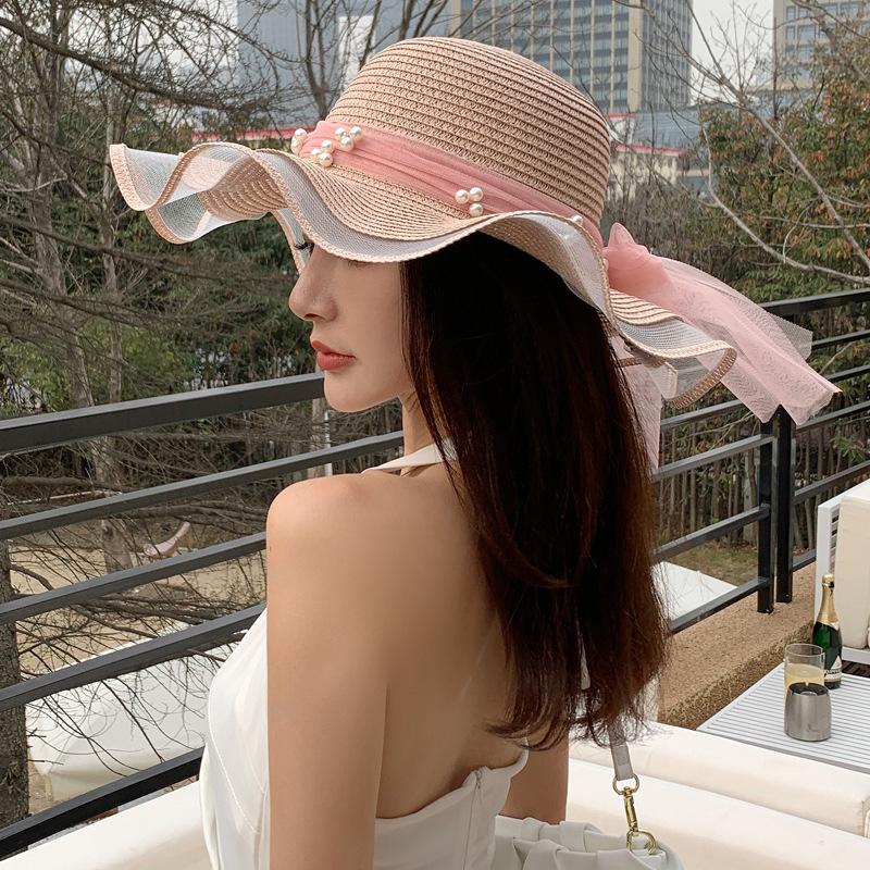 Bucket hat summer pearl streamer straw hat big brim dome sun hat outdoor travel bow sun hat M(56-58cm) рожевий
Bucket hat summer pearl streamer straw hat big brim dome sun hat outdoor travel bow sun hat M(56-58cm) рожевий