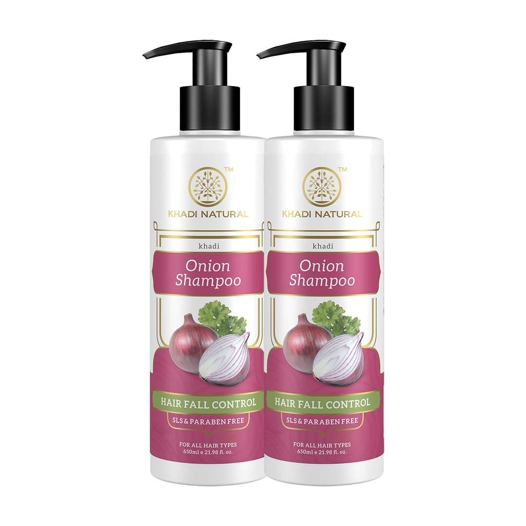 Khadi Natural Onion Shampoo Sulphate Paraben Free for Hair Growth, Dandruff Control, All Hair Types 650ml Pack of 2
Khadi Natural Onion Shampoo Sulphate Paraben Free for Hair Growth, Dandruff Control, All Hair Types 650ml Pack of 2