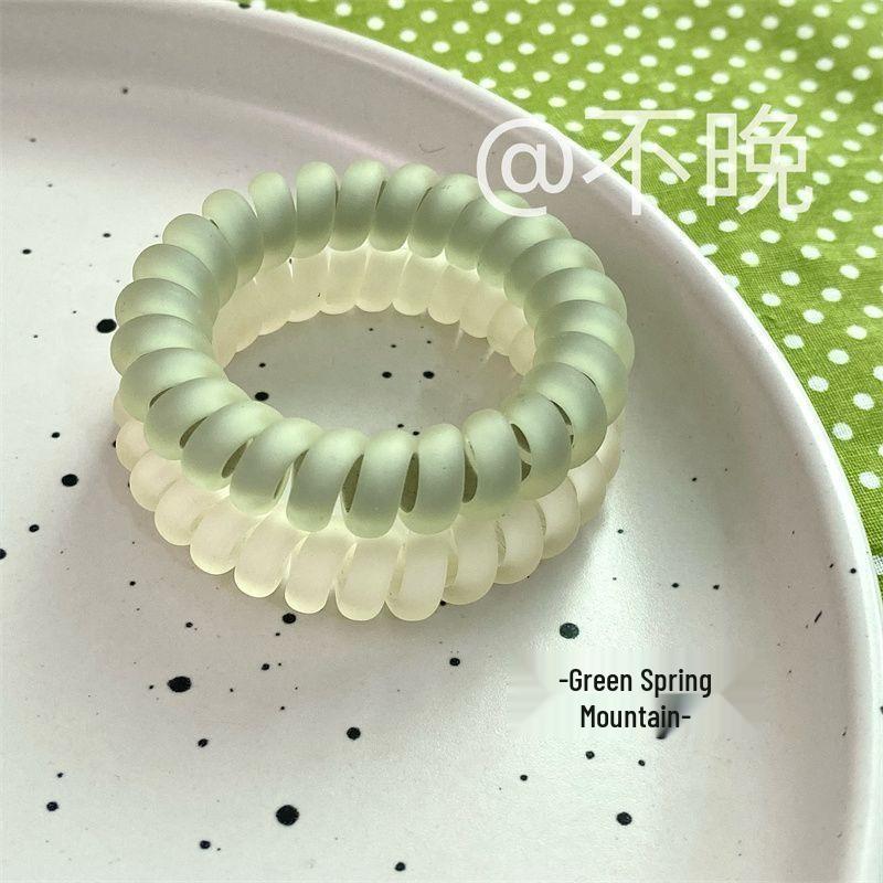 Set of 4 Retro Green Frosted Telephone Cord Hair Ties - Elegant, Durable, High-Elastic, Mark-Free Bands for Women s Hair.
Set of 4 Retro Green Frosted Telephone Cord Hair Ties - Elegant, Durable, High-Elastic, Mark-Free Bands for Women s Hair.