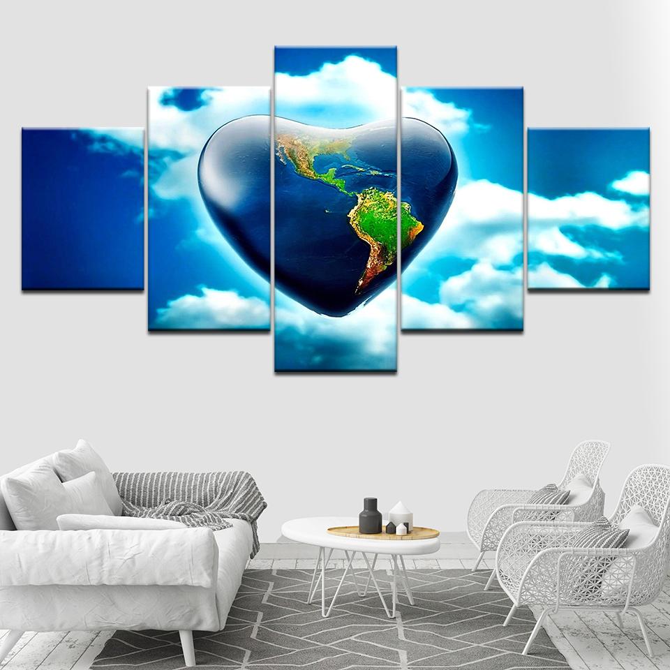 Love map and blue sky 5 Piece HD Wallpapers Art Canvas Print modern Poster Modular art painting for living room Home Decor 20x35 20x45 20x55cm
Love map and blue sky 5 Piece HD Wallpapers Art Canvas Print modern Poster Modular art painting for living room Home Decor 20x35 20x45 20x55cm