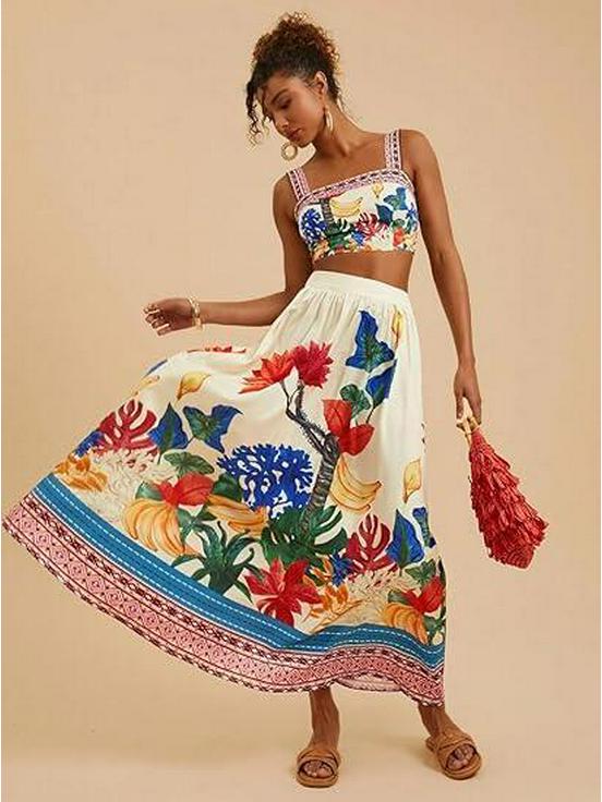 European and American Women s Printed Fashion Spaghetti Strap Top + Skirt Set - Sexy and Stylish for 2025 XL
European and American Women s Printed Fashion Spaghetti Strap Top + Skirt Set - Sexy and Stylish for 2025 XL