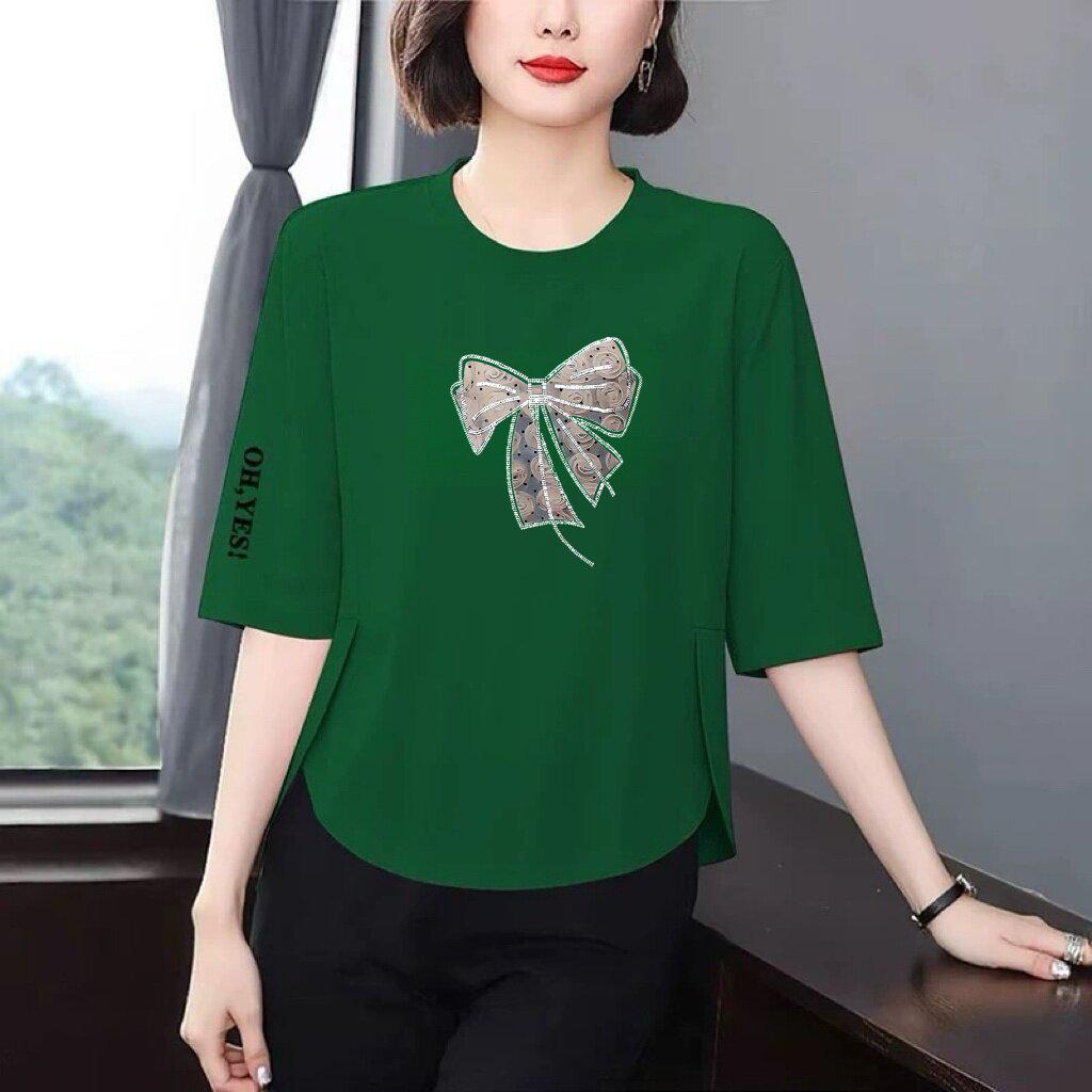 Women s Age-Reducing Bow Print 3/4 Sleeve Loose T-shirt Small
Women s Age-Reducing Bow Print 3/4 Sleeve Loose T-shirt Small