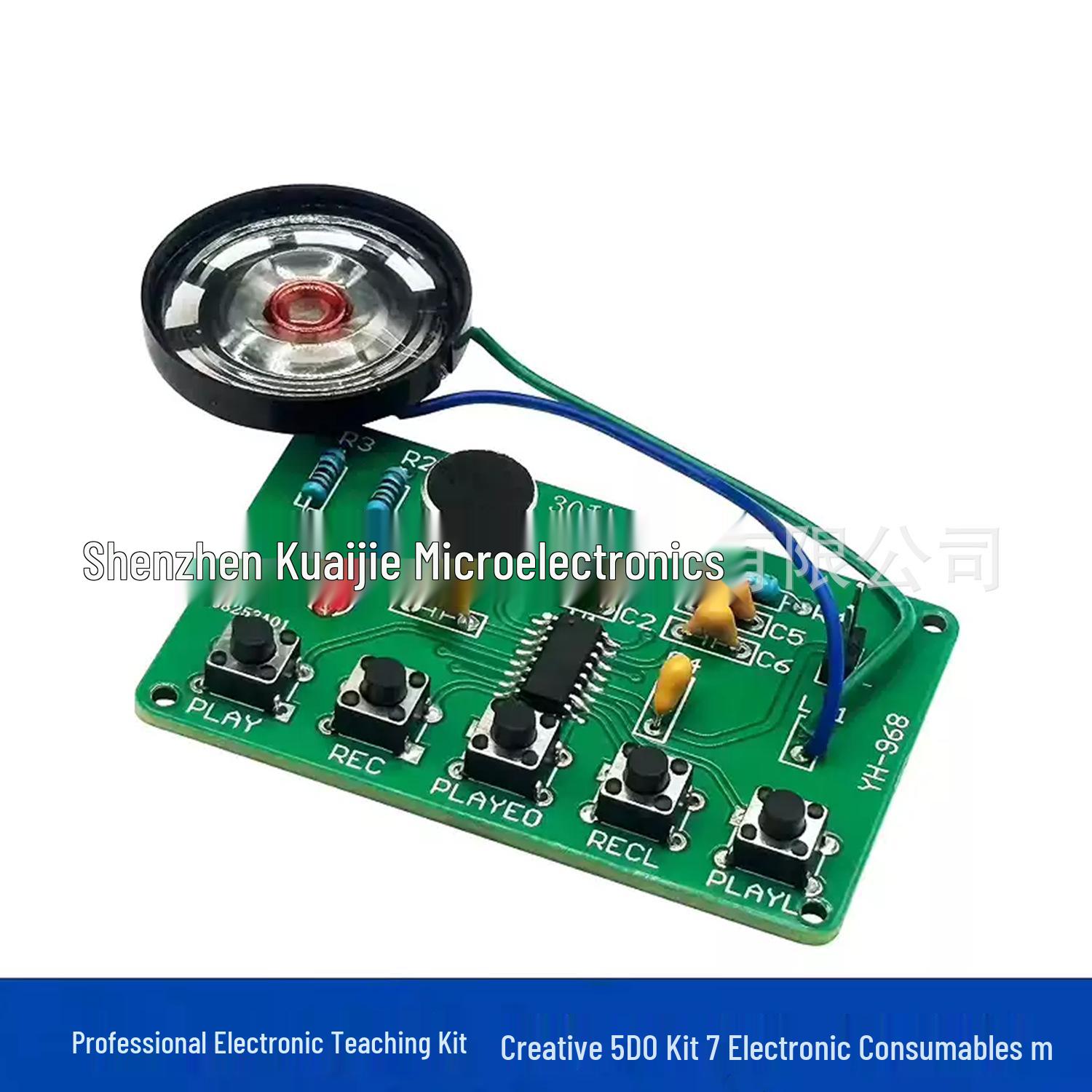 30-Second Voice Recorder Kit for Students: DIY Electronic Practice and Welding Experiment. Kit (PCB + Components)
30-Second Voice Recorder Kit for Students: DIY Electronic Practice and Welding Experiment. Kit (PCB + Components)