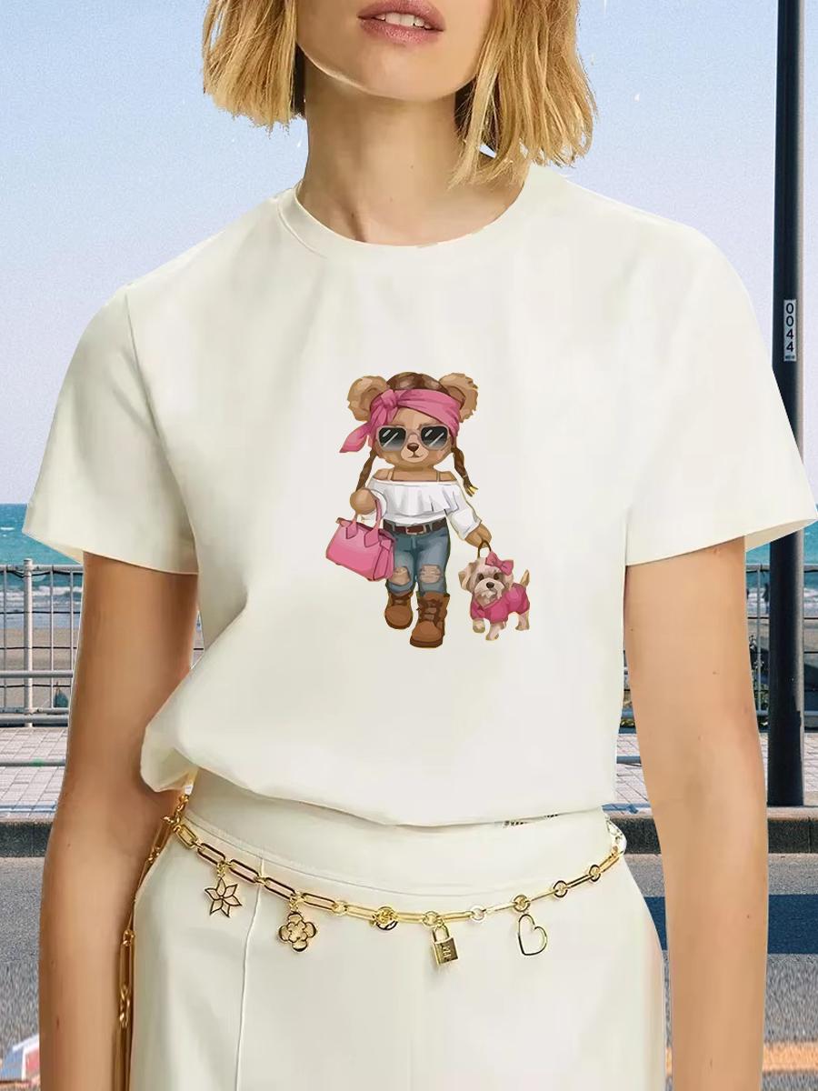 2025 Лето Новая Футболка Женская Мода Принт Медведя Топы с Коротким Рукавом Повседневный Пуловер Уличная Y2k Модная Футболка Женские Футболки S
2025 Лето Новая Футболка Женская Мода Принт Медведя Топы с Коротким Рукавом Повседневный Пуловер Уличная Y2k Модная Футболка Женские Футболки S