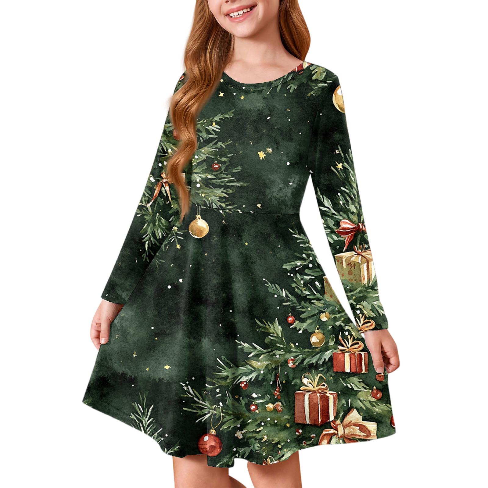 Girls Princess Dress - Long Sleeve A-Line T-Shirt Dress Christmas Day 110
Girls Princess Dress - Long Sleeve A-Line T-Shirt Dress Christmas Day 110