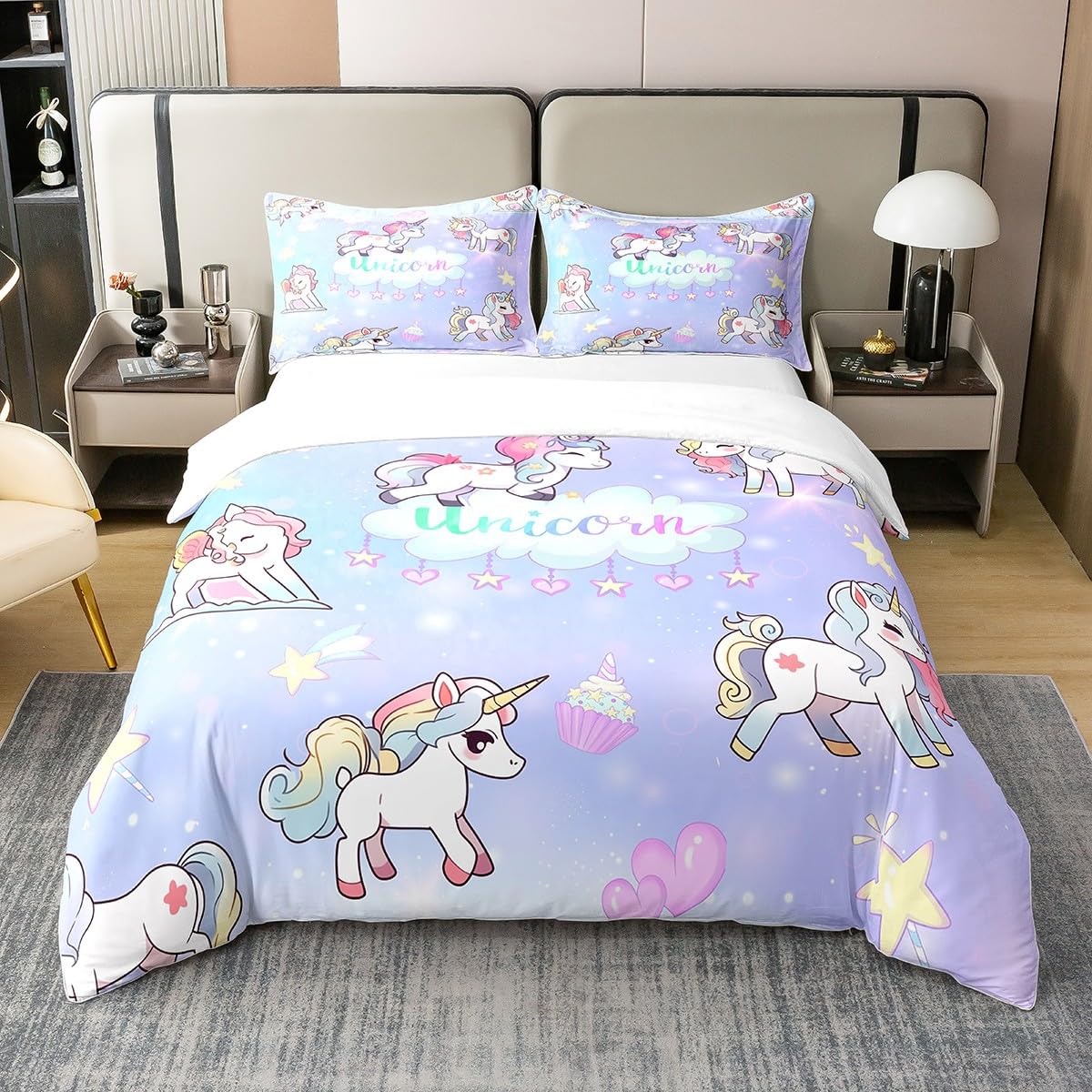 Unicorn Rainbow Soft Duvet Cover for Children Kids Young Boys Young Girls Lovely Rainbow Warm Comforter Cover Set Quen Sized Dimensions Lively 120*200cm Single
Unicorn Rainbow Soft Duvet Cover for Children Kids Young Boys Young Girls Lovely Rainbow Warm Comforter Cover Set Quen Sized Dimensions Lively 120*200cm Single