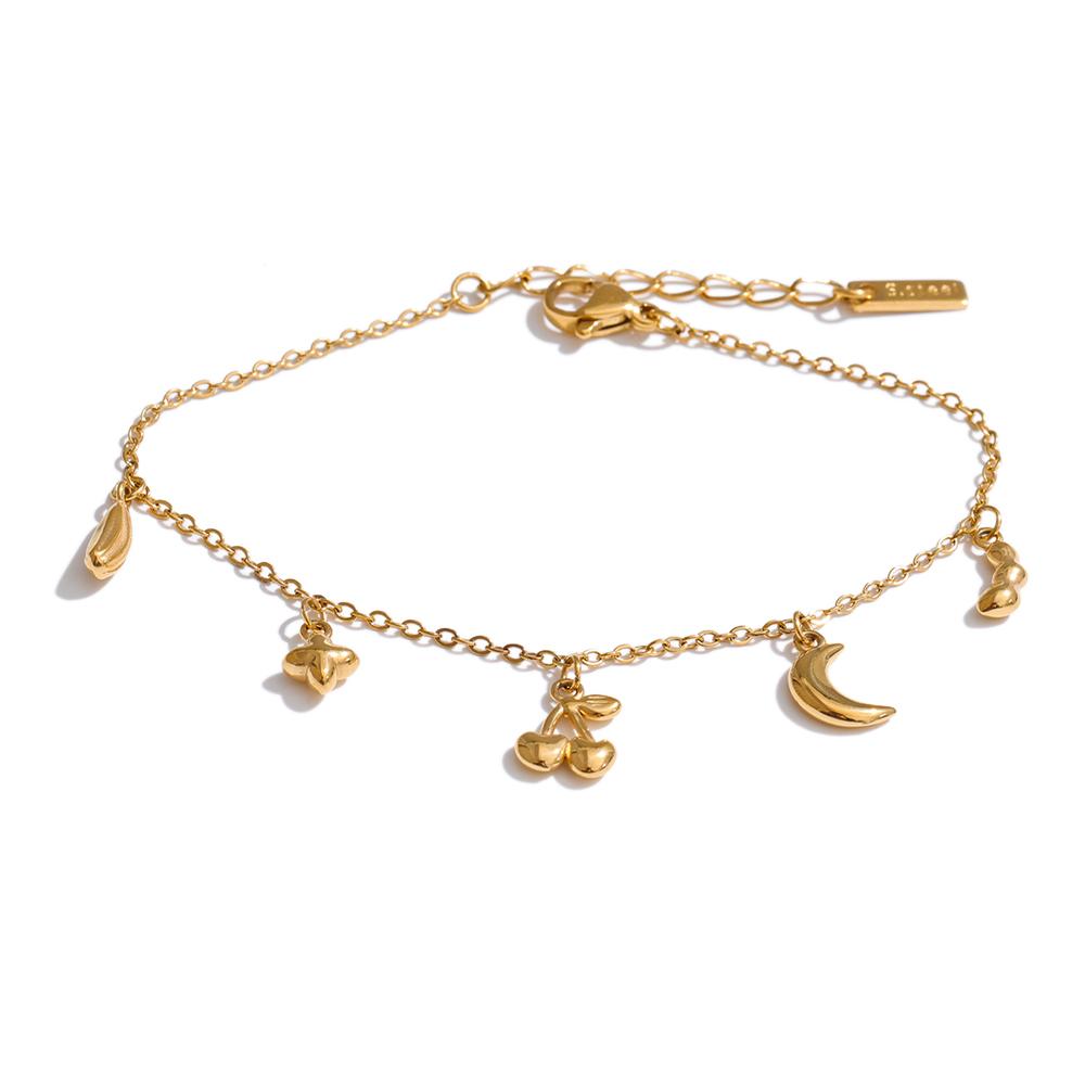 Yhpup Stainless Steel Cherry Moon Star Drop Charm Bracelet Bangle 16K PVD Plated Summer Daily Wrist Jewelry Accessories
Yhpup Stainless Steel Cherry Moon Star Drop Charm Bracelet Bangle 16K PVD Plated Summer Daily Wrist Jewelry Accessories