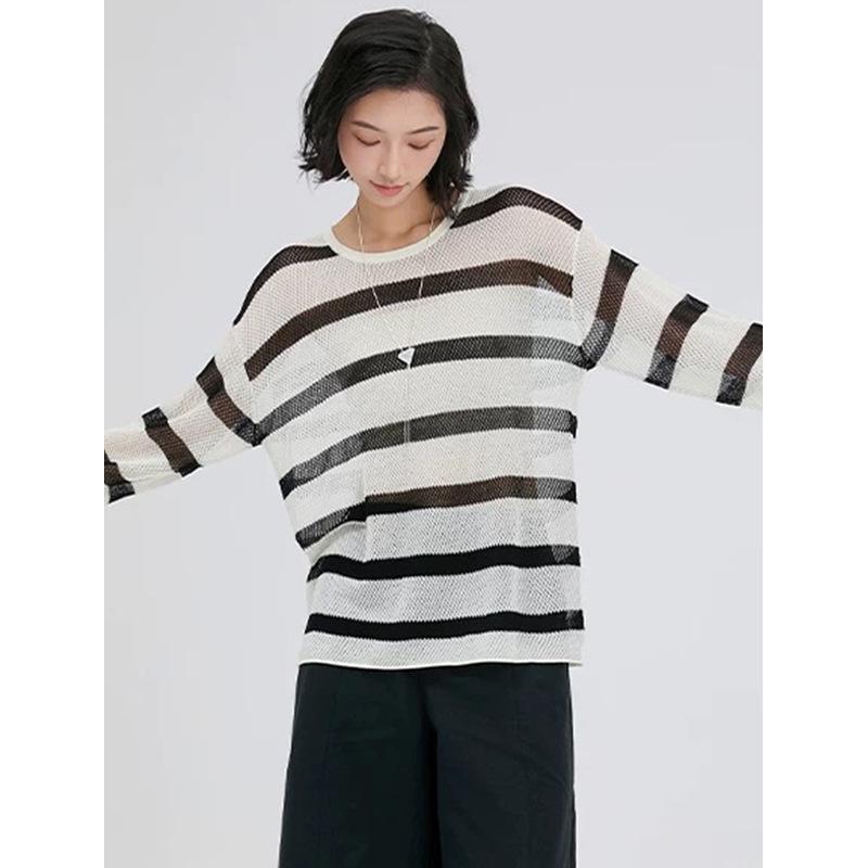Women s Summer Striped Linen Knitwear: Openwork Long Sleeve Loose T-shirt Cardigan M (Fits 80-130 kg)
Women s Summer Striped Linen Knitwear: Openwork Long Sleeve Loose T-shirt Cardigan M (Fits 80-130 kg)