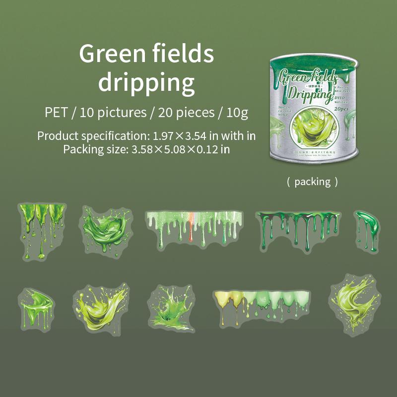 20 Sheets/bag PET Sticker Dopamine Colored Paint Droplet Pattern Hand Account Landscaping Stickers DIY Greeting Card Decoration
20 Sheets/bag PET Sticker Dopamine Colored Paint Droplet Pattern Hand Account Landscaping Stickers DIY Greeting Card Decoration