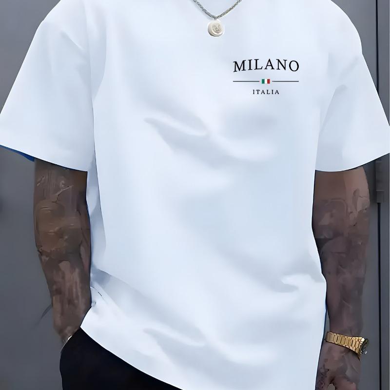 Men s Summer 100% Pure Cotton Fashionable Sports Casual Loose MILANO ITALIA Pattern Printed Round Neck Short Sleeved T-shirt Top M белый
Men s Summer 100% Pure Cotton Fashionable Sports Casual Loose MILANO ITALIA Pattern Printed Round Neck Short Sleeved T-shirt Top M белый
