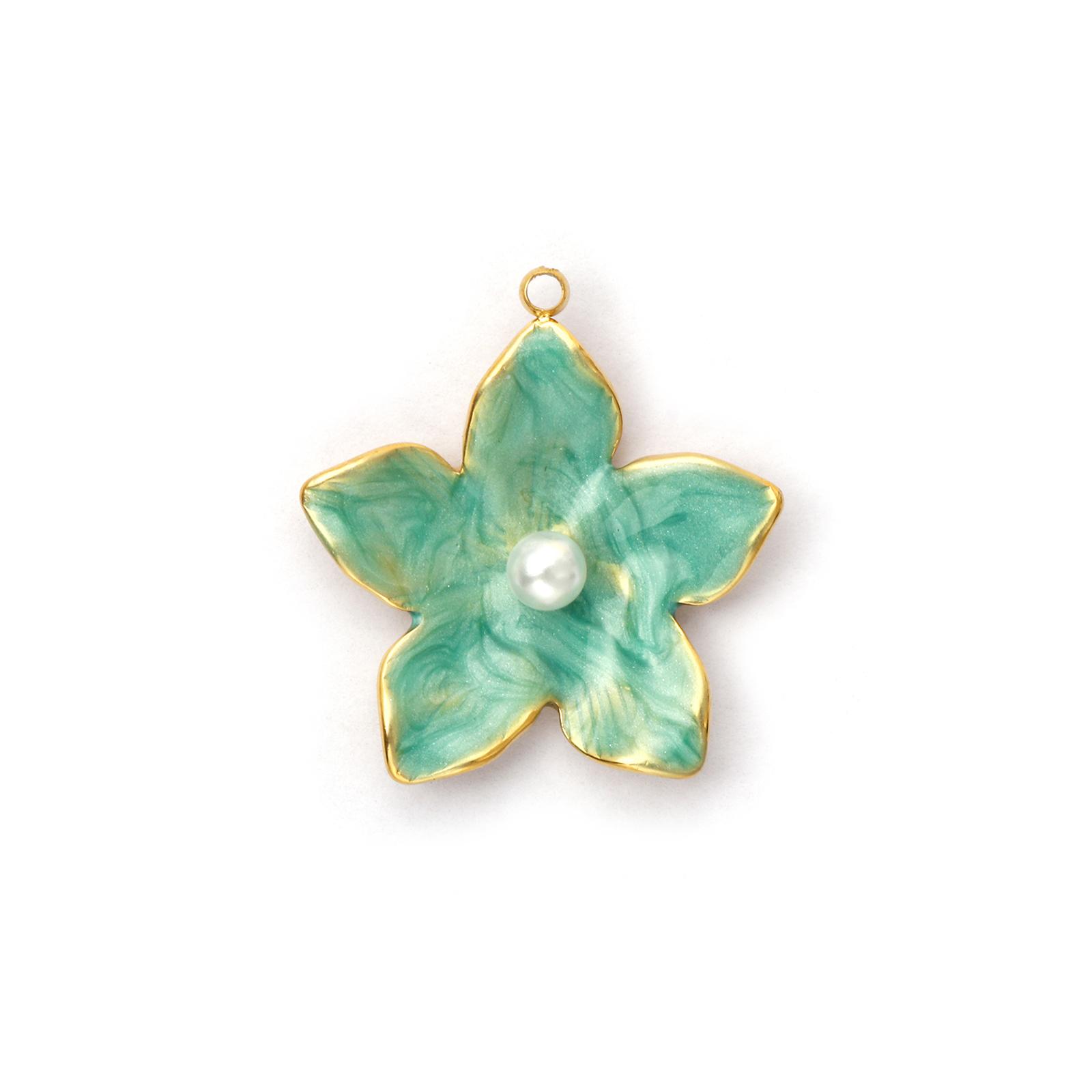 1 Piece 304 Stainless Steel Charms 18K Gold Plated Enamel Flower Acrylic Imitation Pearl Pendant For DIY Neckalce 25mm x 23mm зелёный
1 Piece 304 Stainless Steel Charms 18K Gold Plated Enamel Flower Acrylic Imitation Pearl Pendant For DIY Neckalce 25mm x 23mm зелёный