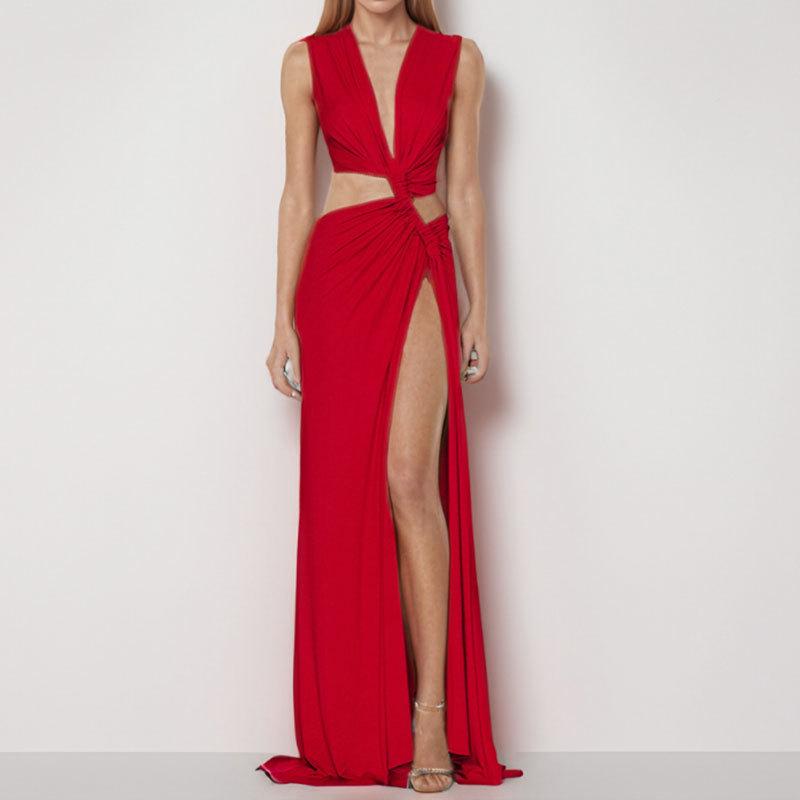 European & American Women s Spring 2026 Sexy Hollow Knot V-Neck Pleated Irregular Dress L червоний
European & American Women s Spring 2026 Sexy Hollow Knot V-Neck Pleated Irregular Dress L червоний