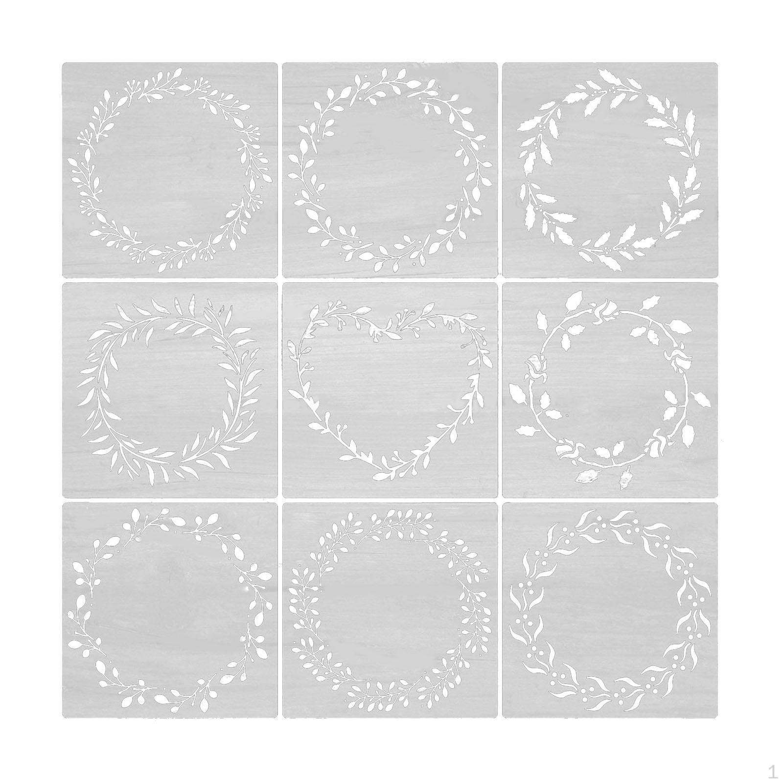 9x Wreath Stencils for Painting Patterns Easy to Clean Leaf Vine Templates Reusable on Wood
9x Wreath Stencils for Painting Patterns Easy to Clean Leaf Vine Templates Reusable on Wood