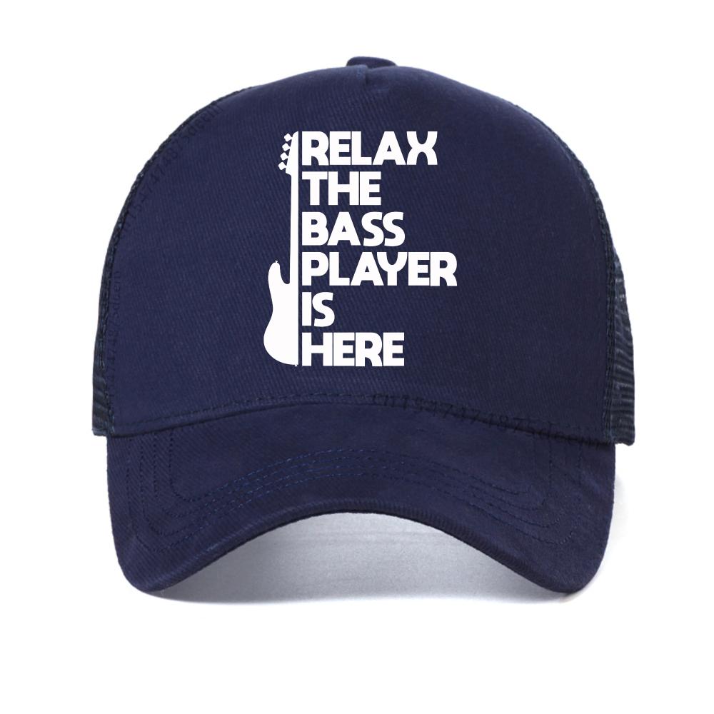 Relax The Bass Player Is Here baseball cap Guitar Men s Graphic print caps fashion Sunscreen mesh Snapback hat cool trucker hats Adjustable темно-синього кольору
Relax The Bass Player Is Here baseball cap Guitar Men s Graphic print caps fashion Sunscreen mesh Snapback hat cool trucker hats Adjustable темно-синього кольору