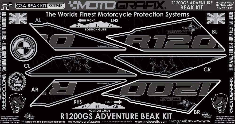 MOTOGRAFIX BEAK PROTECTION KIT Black for BMW R1250GS/Adventure 2019- (Kalamata Style Special Edition) MT-BB005TB
MOTOGRAFIX BEAK PROTECTION KIT Black for BMW R1250GS/Adventure 2019- (Kalamata Style Special Edition) MT-BB005TB