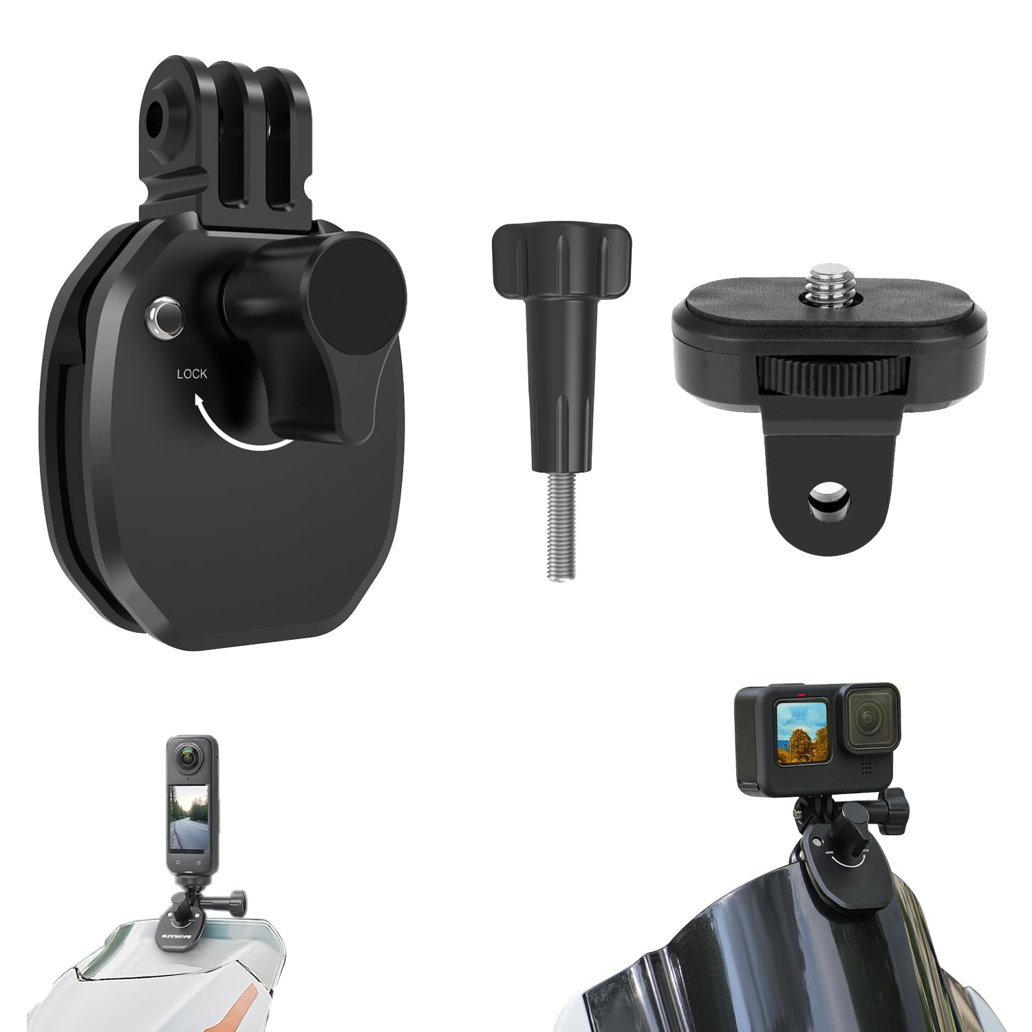 Motorcycle Windshield Mount Clamp Clip Aluminum Fits for Gopro Hero 13 12 11 10 9 8 DJI Action 4 3 2 Bike Windscreen Bracket Fits for Insta 360 X4 X3
Motorcycle Windshield Mount Clamp Clip Aluminum Fits for Gopro Hero 13 12 11 10 9 8 DJI Action 4 3 2 Bike Windscreen Bracket Fits for Insta 360 X4 X3