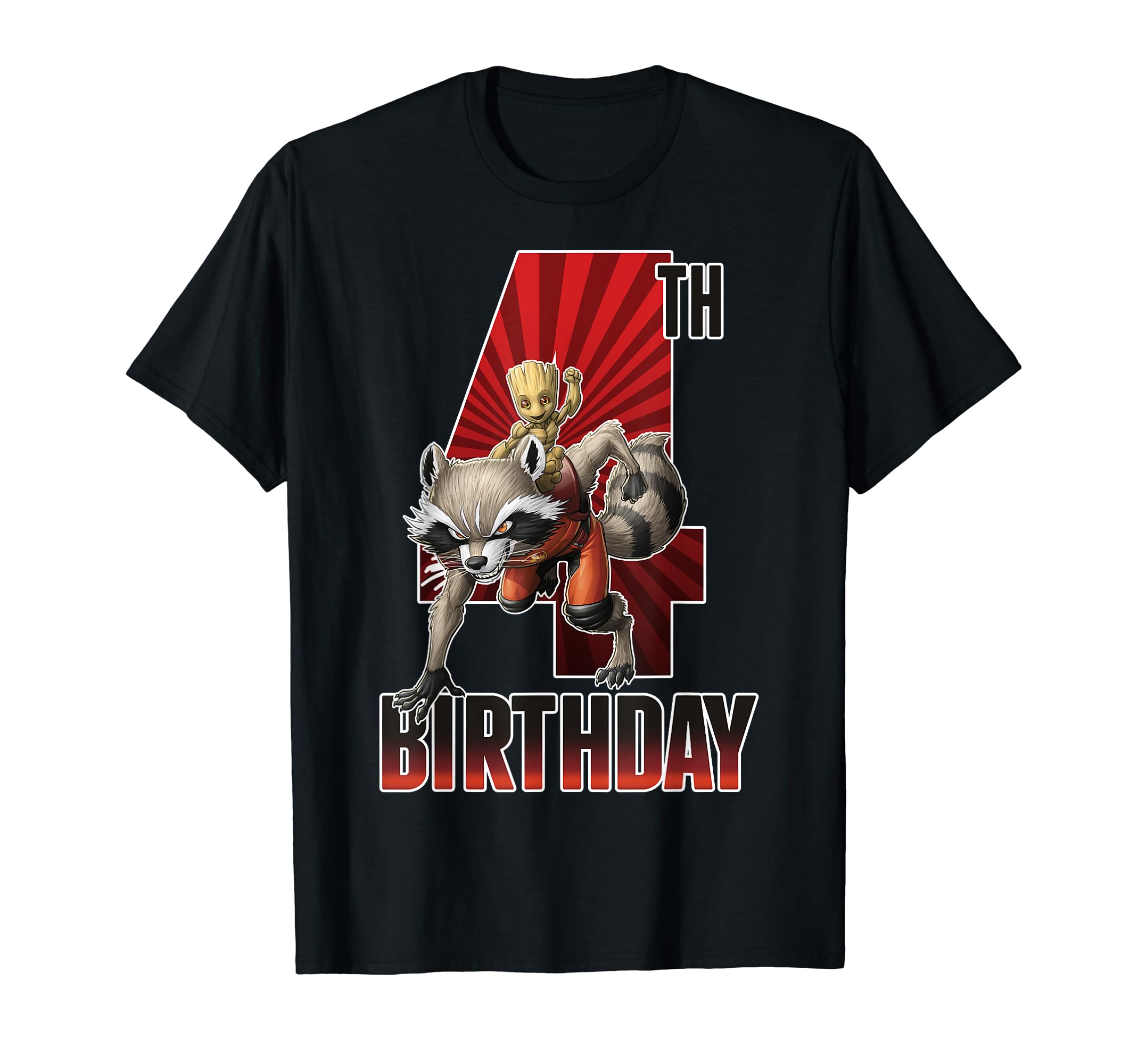 Marvel Guardians of the Galaxy Rocket & Groot 4th Birthday T-Shirt
Marvel Guardians of the Galaxy Rocket & Groot 4th Birthday T-Shirt