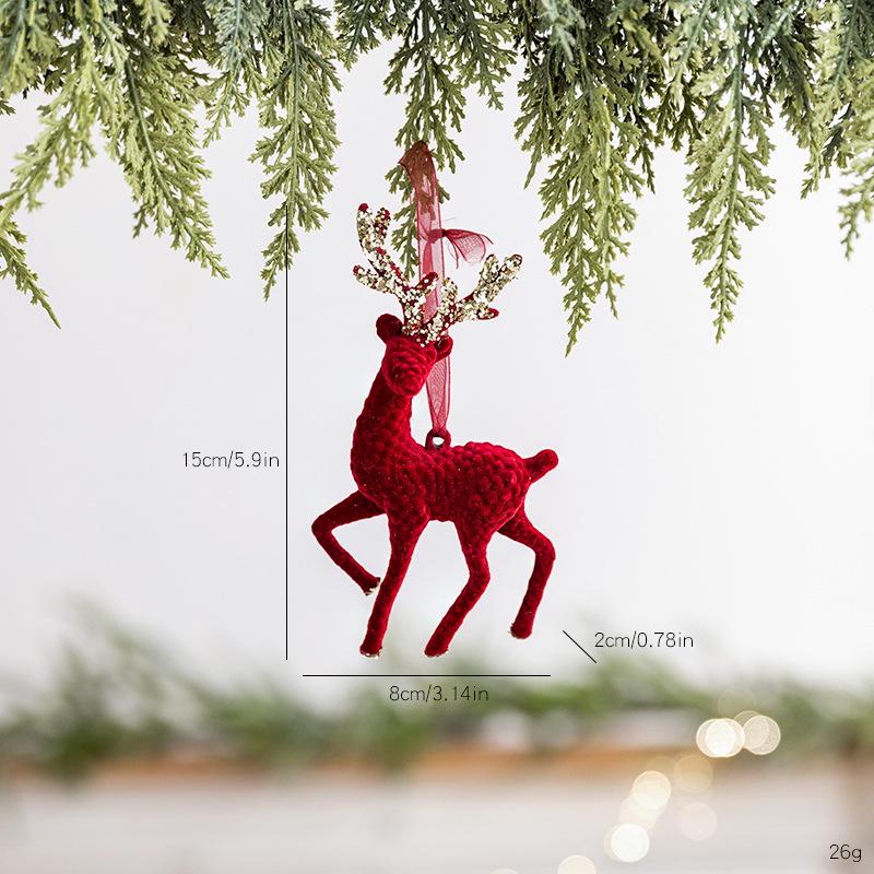 Red Flocked Reindeer Bow Pendant with Dragonfly Wreath for Christmas Tree
Red Flocked Reindeer Bow Pendant with Dragonfly Wreath for Christmas Tree