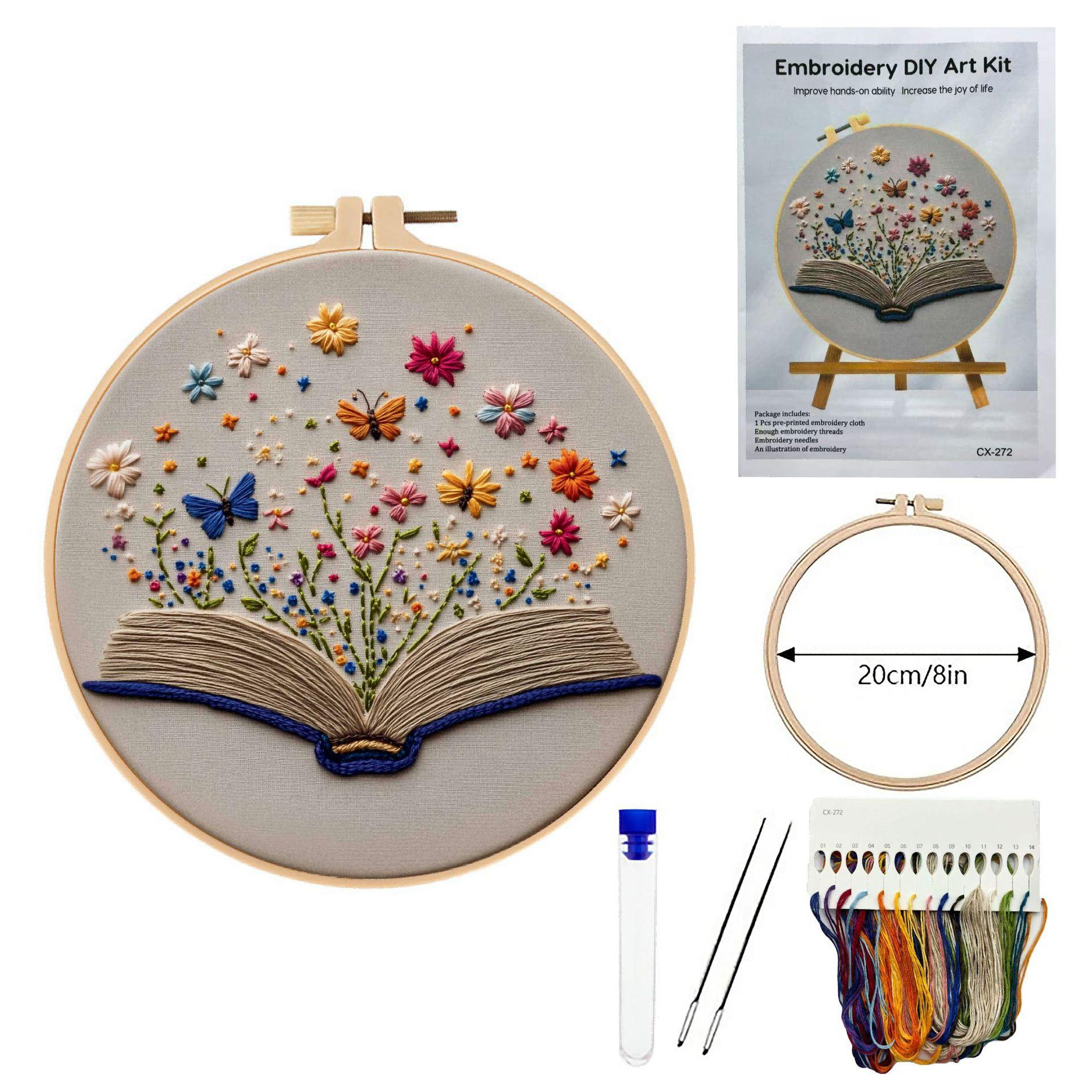 1set Flower Embroidery Kit: DIY embroidery materials including tools and stitch instructions, suitable for beginners. 20cm
1set Flower Embroidery Kit: DIY embroidery materials including tools and stitch instructions, suitable for beginners. 20cm