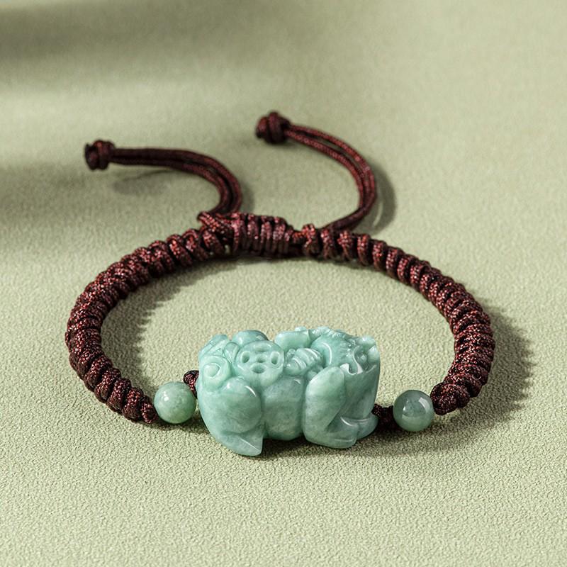 A-Grade Handwoven Jade Pixiu Bracelet for Year of the Rat - Unisex Red Jewelry Adjustable Jade Pixiu Bracelet 14-20cm
A-Grade Handwoven Jade Pixiu Bracelet for Year of the Rat - Unisex Red Jewelry Adjustable Jade Pixiu Bracelet 14-20cm