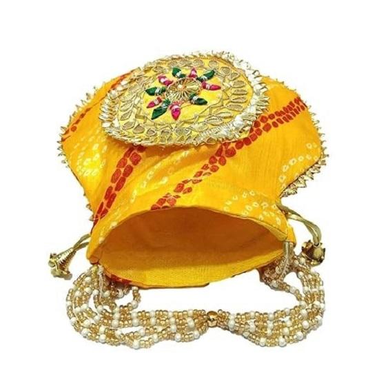 @ Jaipuri Design Potli Bag Handbag Yellow Color For Women 45gm
@ Jaipuri Design Potli Bag Handbag Yellow Color For Women 45gm