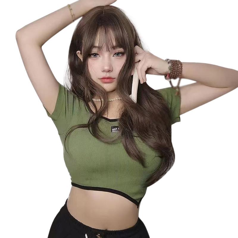 Футболка с подкладкой и квадратным вырезом, женские топы, тонкие повседневные топы с короткими рукавами и открытым пупком One Size
Футболка с подкладкой и квадратным вырезом, женские топы, тонкие повседневные топы с короткими рукавами и открытым пупком One Size