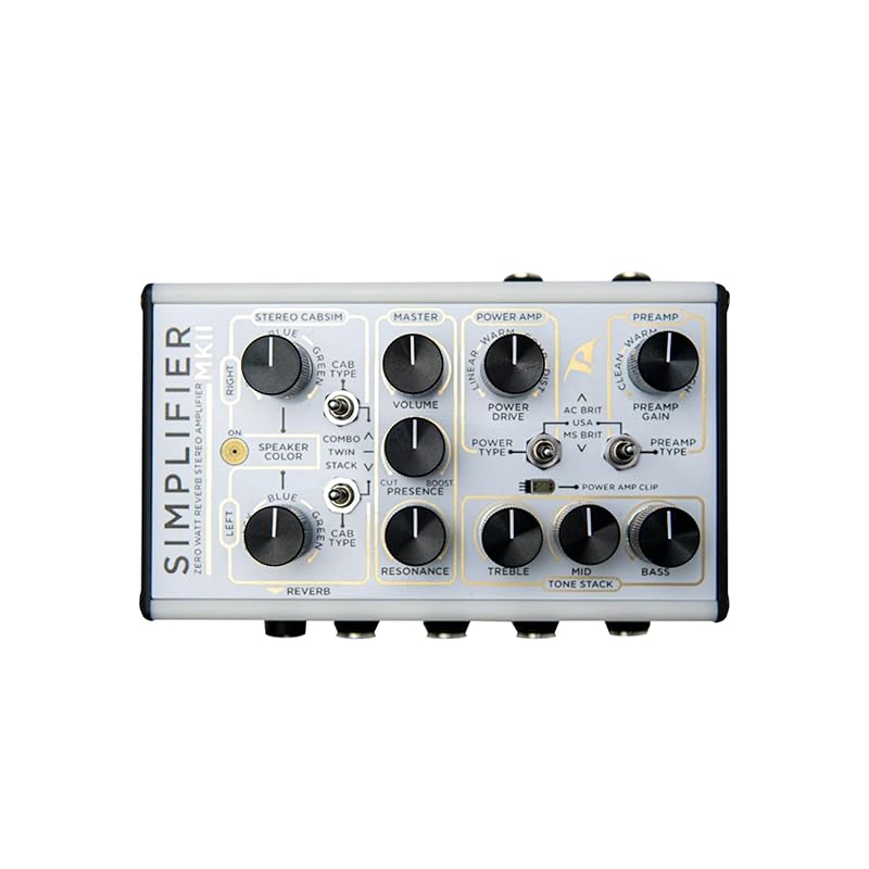 DSM & Humboldt - Simplifier MK-2 II DLX zero watts dual channel Easy-to-use analog AMP simulation with reverb stereo amp, micro amp, mini amp,
DSM & Humboldt - Simplifier MK-2 II DLX zero watts dual channel Easy-to-use analog AMP simulation with reverb stereo amp, micro amp, mini amp,