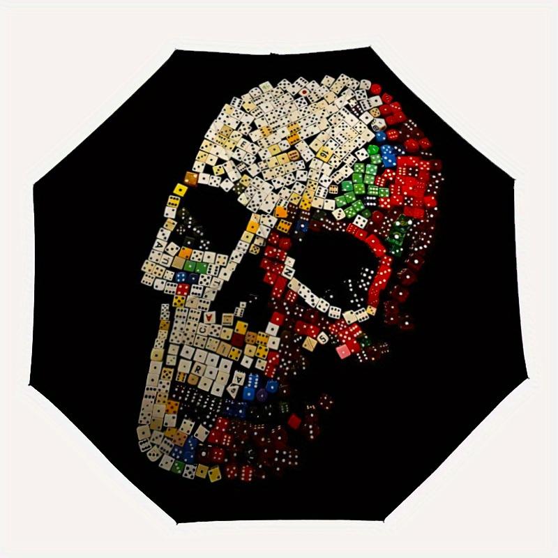 1pc Dice Skull Automatic Folding Umbrella, 8-Rib Sturdy Canopy, Portable Travel Umbrella for Outdoor Use,088
1pc Dice Skull Automatic Folding Umbrella, 8-Rib Sturdy Canopy, Portable Travel Umbrella for Outdoor Use,088