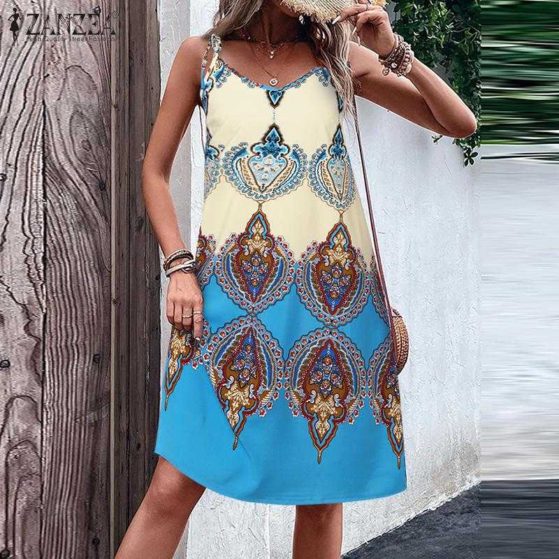 ZANZEA женское летнее платье с цветочным принтом Vestidos на тонких бретельках с v-образным вырезом повседневное платье-миди без рукавов
ZANZEA женское летнее платье с цветочным принтом Vestidos на тонких бретельках с v-образным вырезом повседневное платье-миди без рукавов