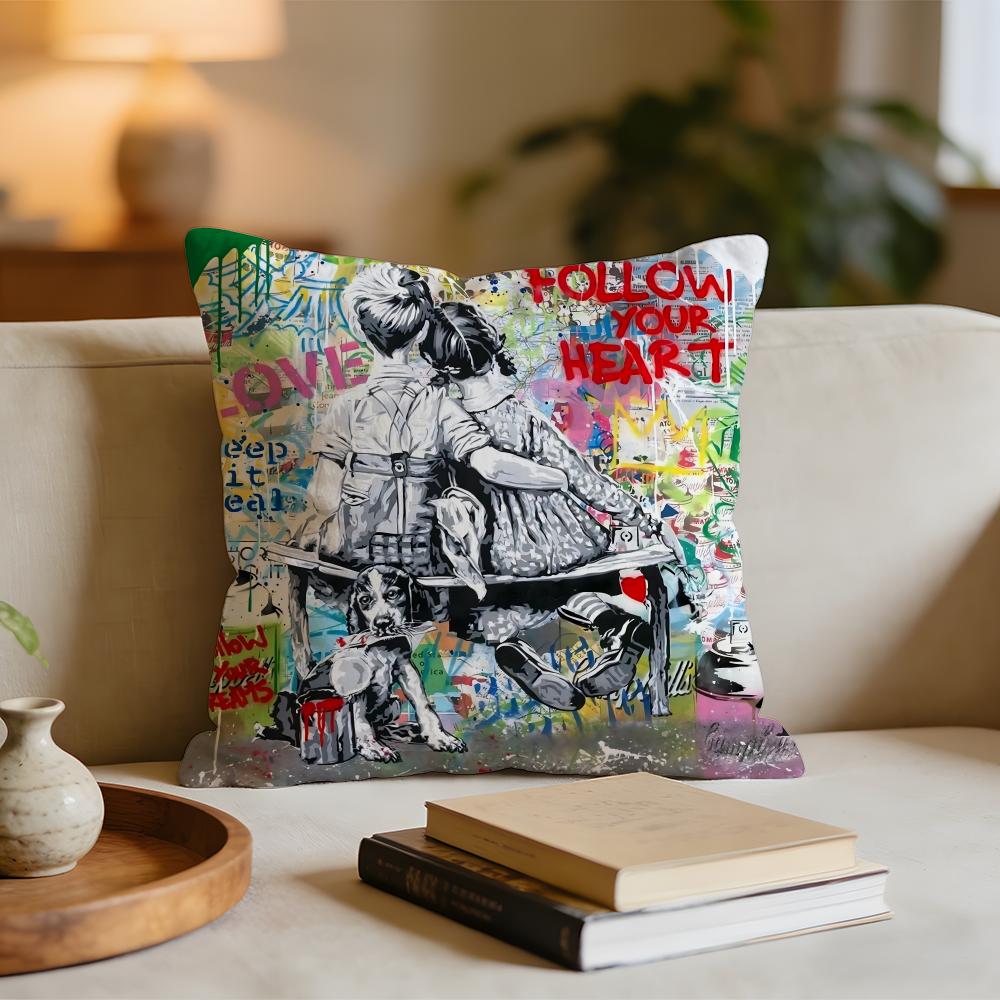 BBanksy Street Art Cushion Cover Short plush pillowcase for bed sofa carwashable 30x30cm
BBanksy Street Art Cushion Cover Short plush pillowcase for bed sofa carwashable 30x30cm