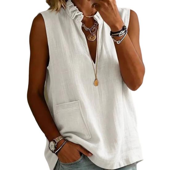 Women Shirt Cotton Linen Loose Fit Sleeveless V Neck Top Breathable Comfortable Casual Style Vest for Work Party Vacation Date XL білий
Women Shirt Cotton Linen Loose Fit Sleeveless V Neck Top Breathable Comfortable Casual Style Vest for Work Party Vacation Date XL білий