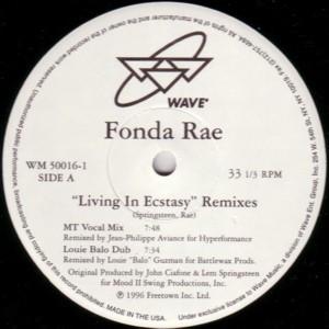 12inch Record FONDA RAE - Living In Ecstasy (Remixes) WM500161 Wave Music 1996 US Dance & Electronica Used
12inch Record FONDA RAE - Living In Ecstasy (Remixes) WM500161 Wave Music 1996 US Dance & Electronica Used